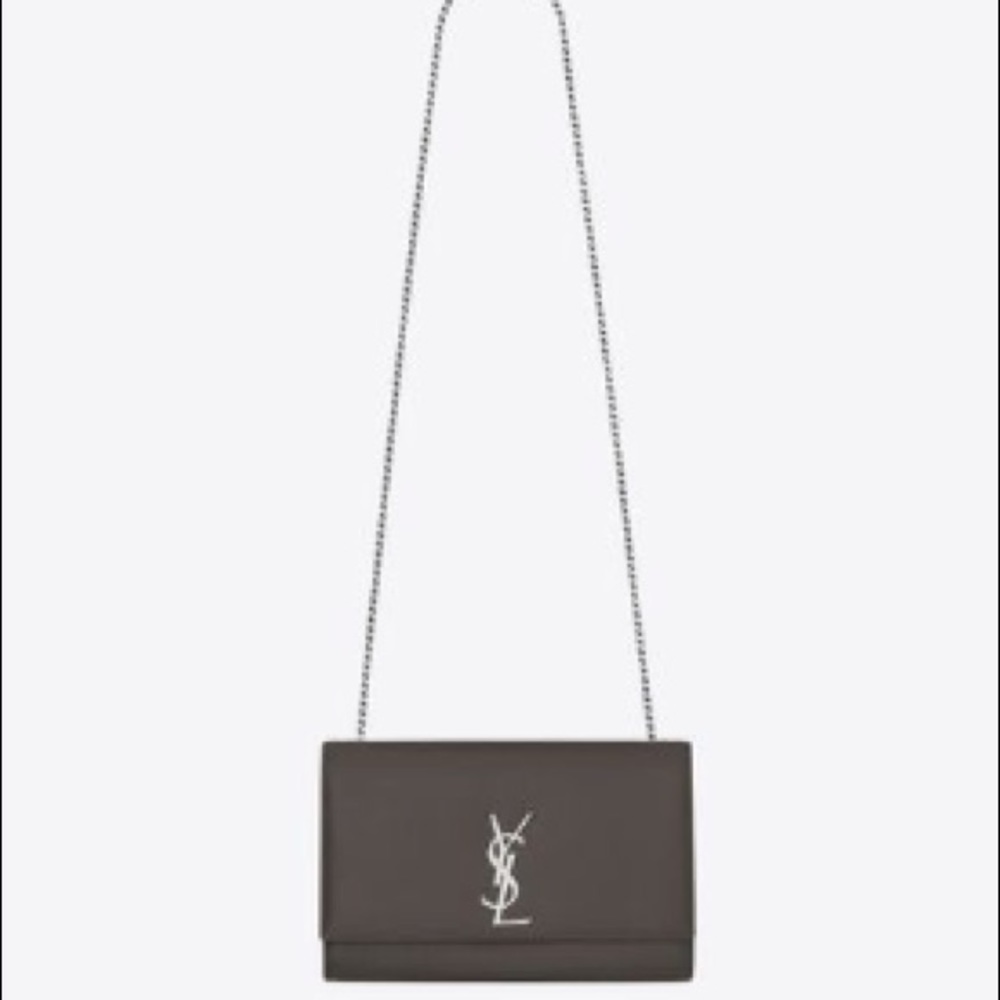 YVES SAINT LAURENT Grain De Poudre Small Monogram Kate Satchel/Rare Color